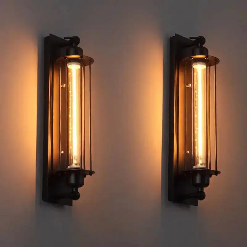 Applique murale vintage américaine LED pour ambiance extérieure.
