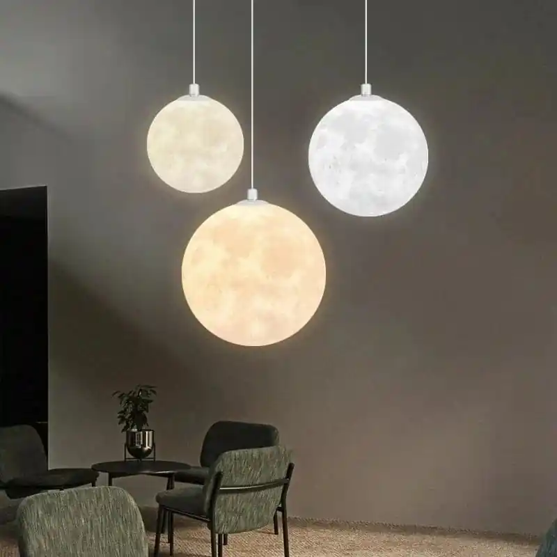 Lustre Lune Nordique 3D Imprimé Personnalisé pour Enfants