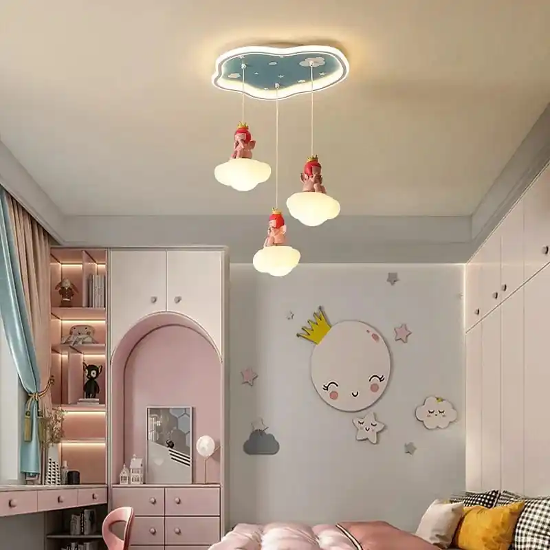 Lustre LED Créatif Trois Têtes pour Enfants - Design Enfance Brillante