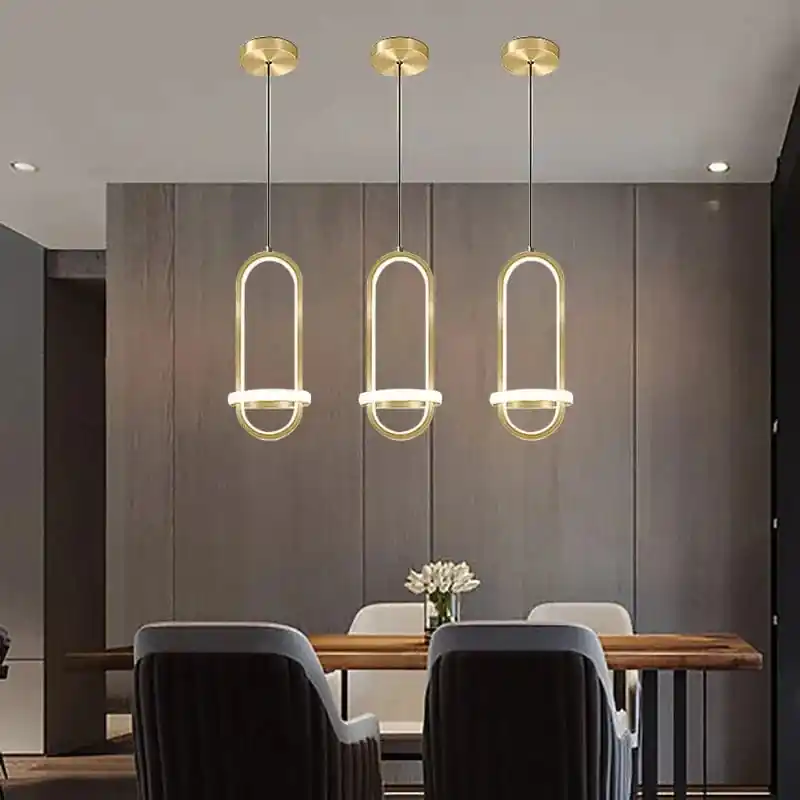 Suspension Moderne en Or LED Décoratif d'Intérieur