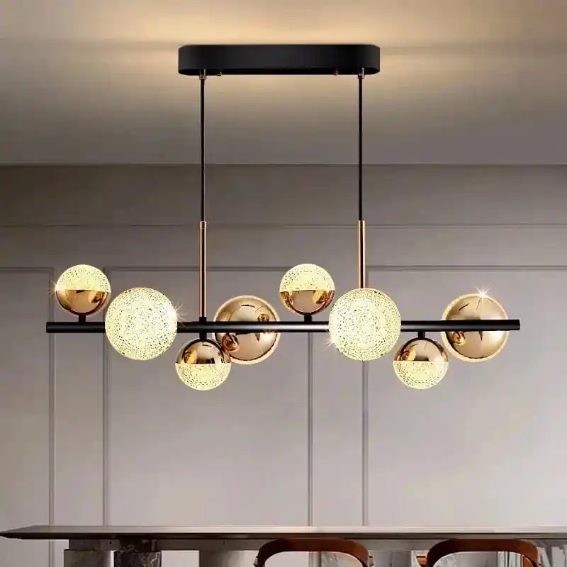 Lustre Moderne en Verre LED pour Déco Intérieure