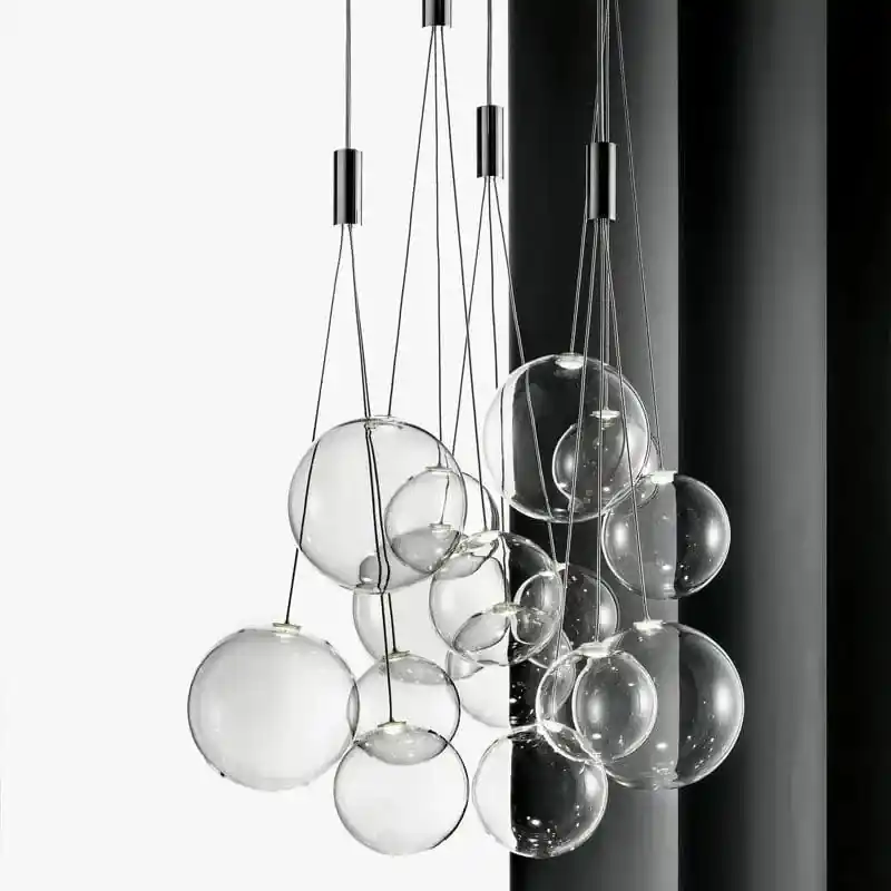 Lustre Nordique en Verre avec LED pour une Décoration Intérieure Chic