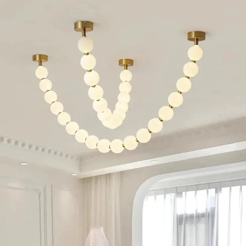 Lustre Design Perles Nordiques LED pour Décoration Intérieure