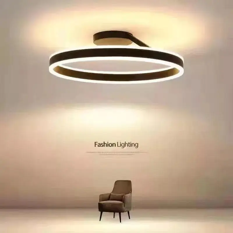 Lustre nordique LED anneau réglable pour suspension lumineuse décoratif.