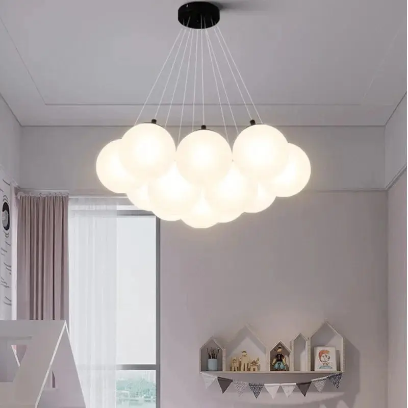 Lustre Moderne en Verre Illuminé par LED pour Décoration Intérieure
