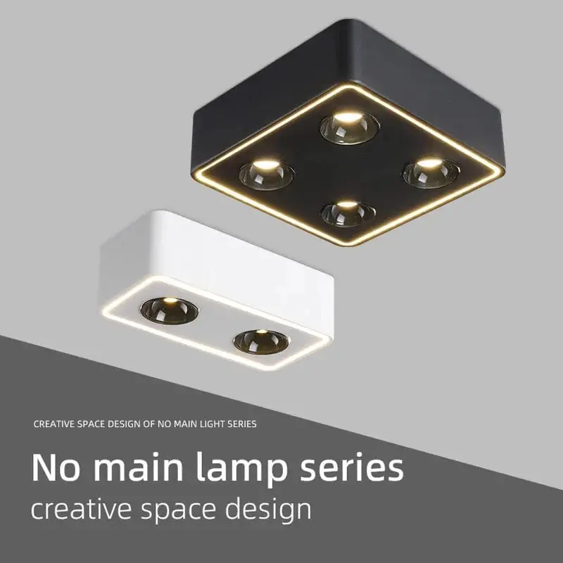 Plafonnier LED Carré Anti-Éblouissement Surface Montée - Style Audacieux
