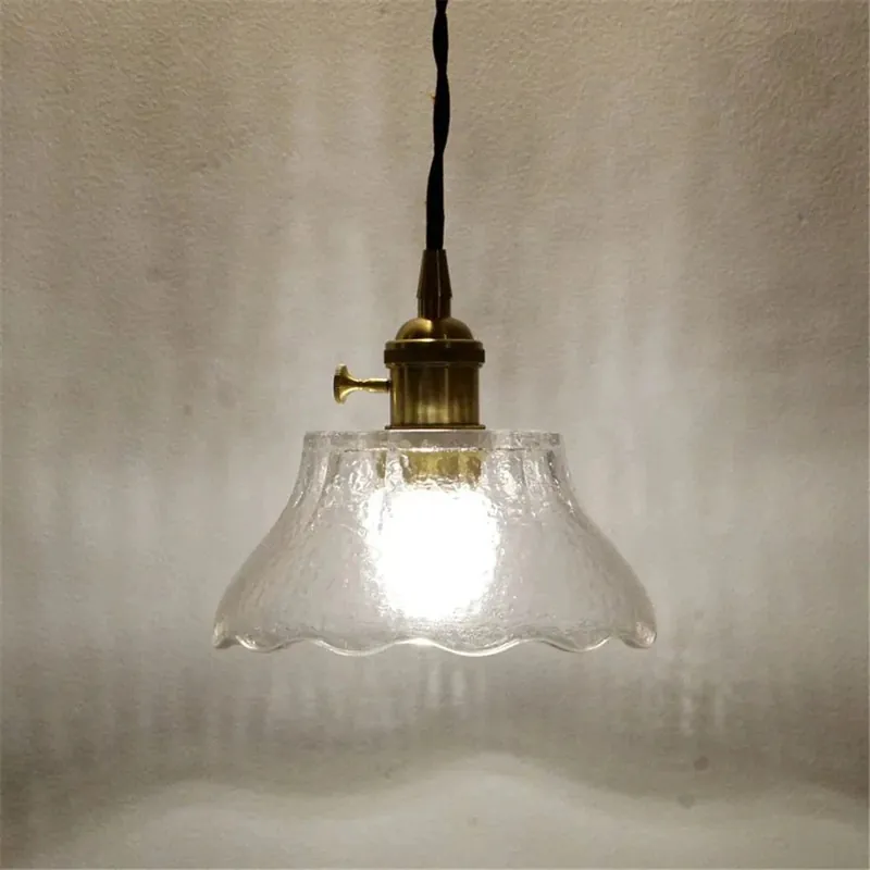 Suspension Vintage Loft en Laiton et Verre pour Décoration Intérieure