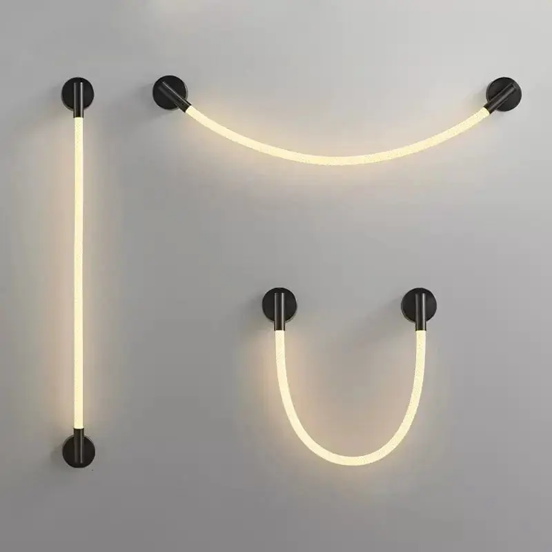 Applique Murale LED Minimaliste en Fibre Tissée Silicone Souple