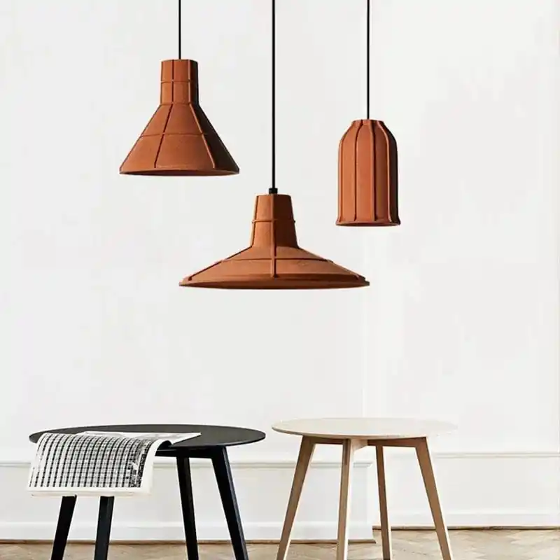 Lustre industriel en béton pour bar maison au style loft rétro