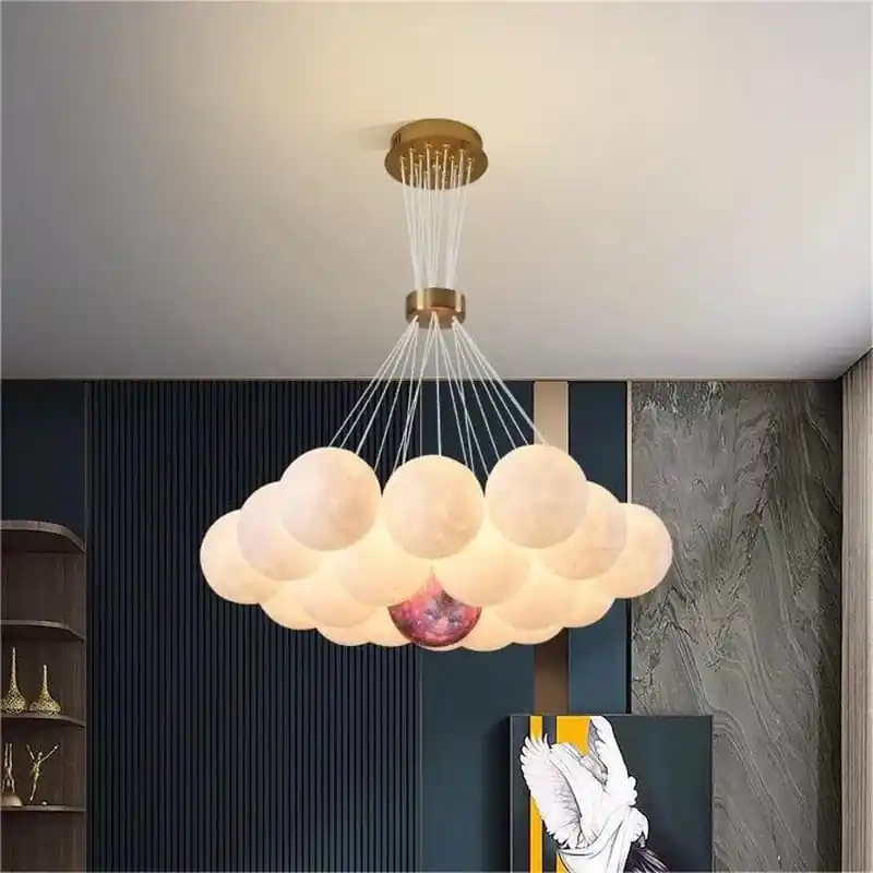 Lustre Nordique Lune Planète Design LED Décoration Maison