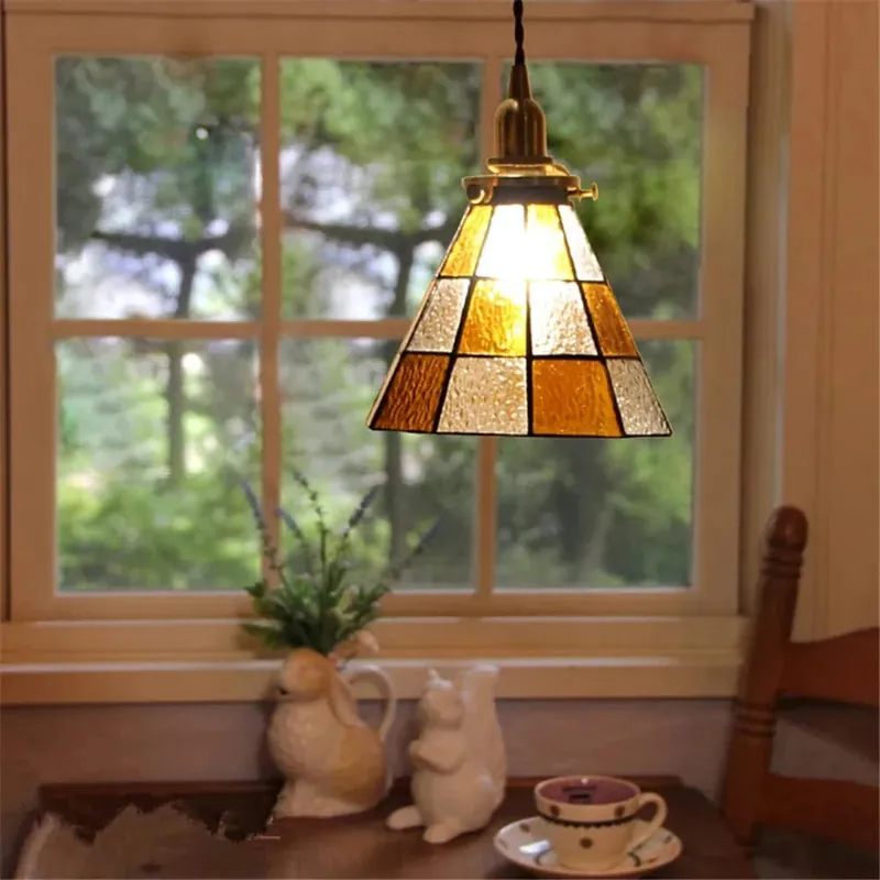 Suspension Vintage en Laiton et Verre pour Cuisine