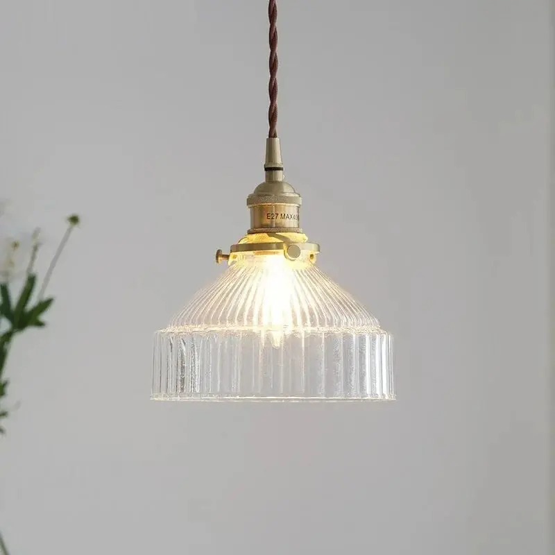 Suspension vintage en laiton et verre japonais pour un éclairage de maison authentique