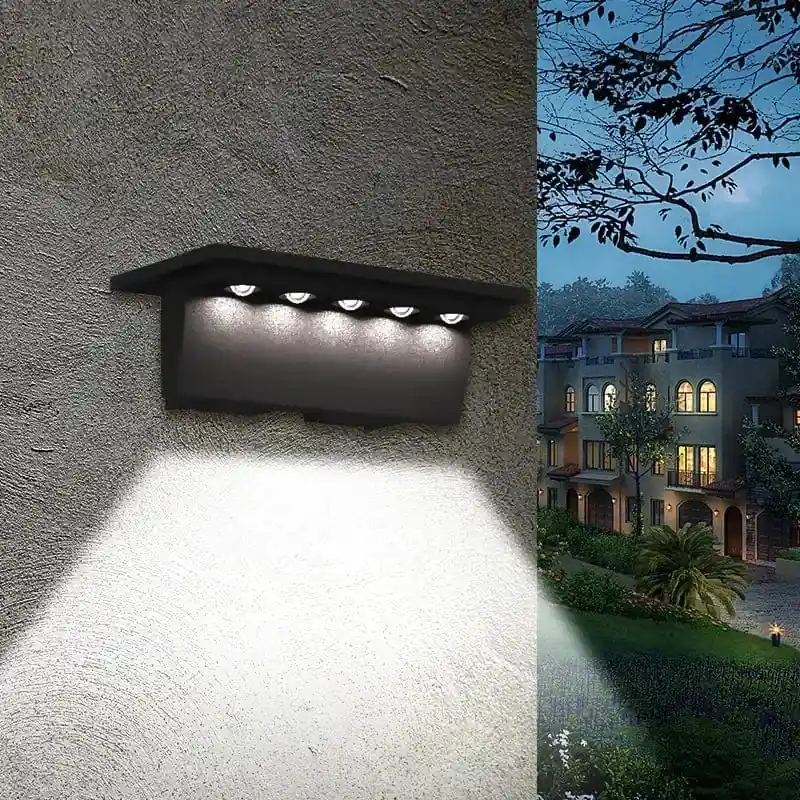 Lot de 2 Lampes Solaires Extérieures 5 LED Étanche Intelligentes -