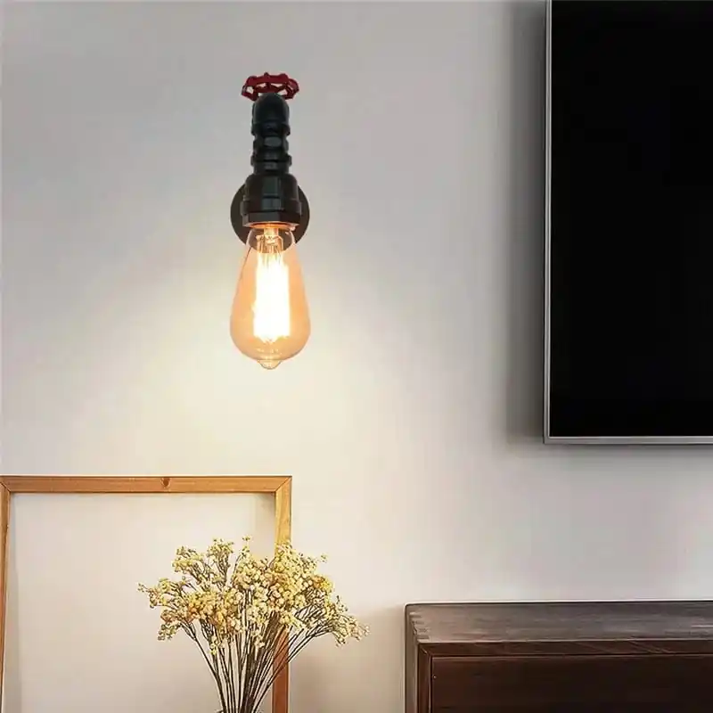 Applique murale vintage loft en tuyau d'eau avec valve - Style industriel