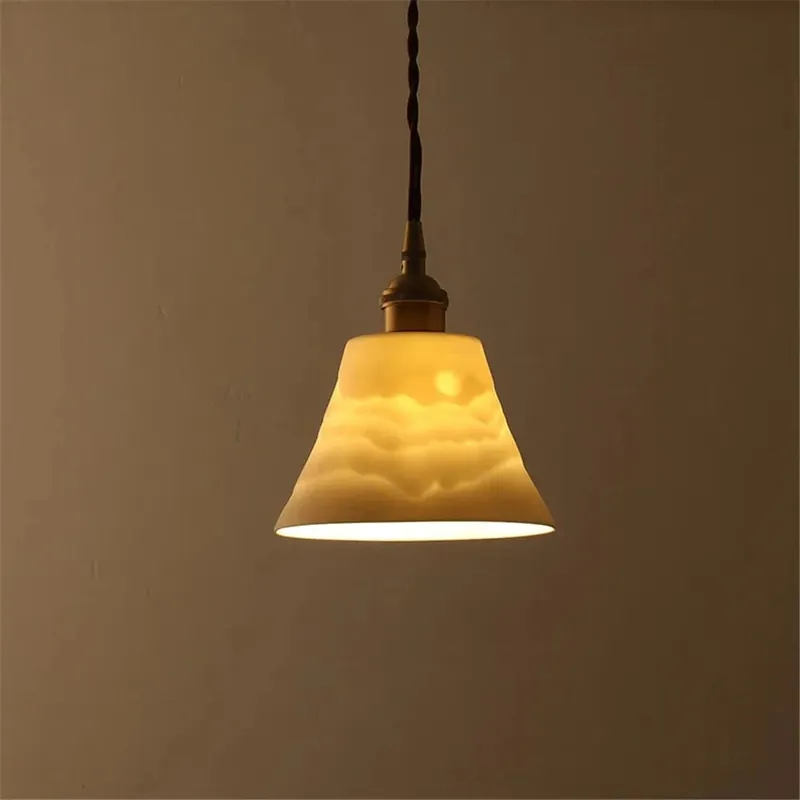 Luminaire en laiton céramique rétro de style loft antique LED