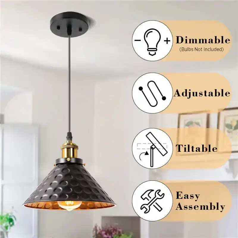 Suspension industrielle Vintage en Fer Noir - Idéale pour Loft