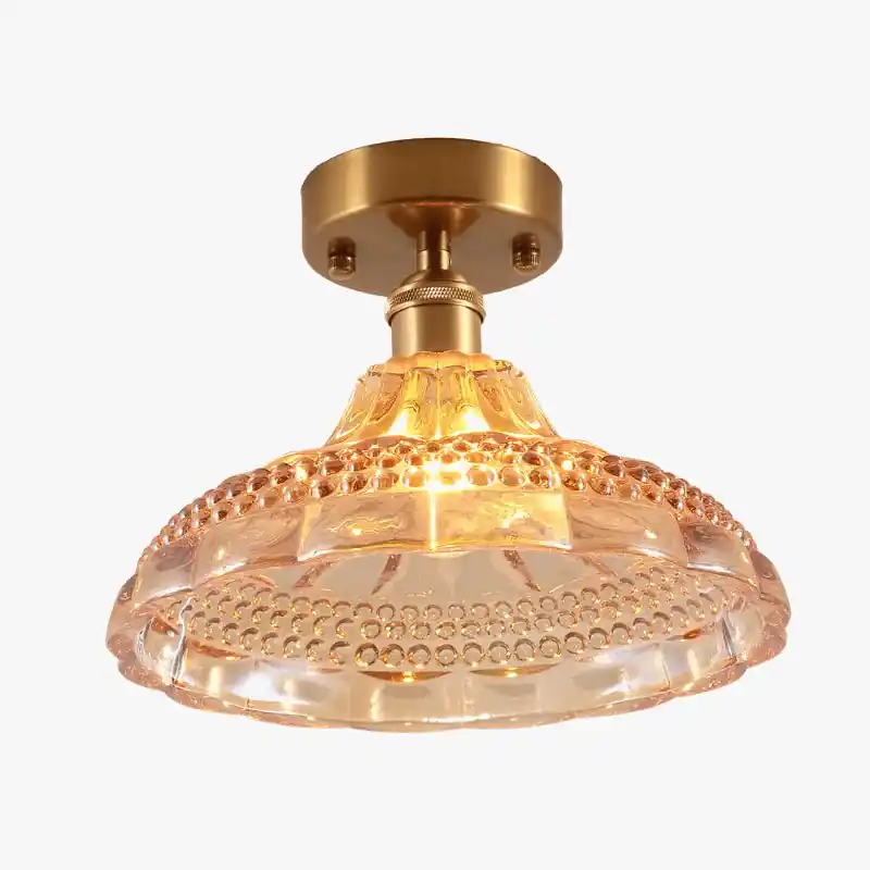 Lustre Vintage Japonais en Verre pour Balcon et Entrée - Élégance Authentique