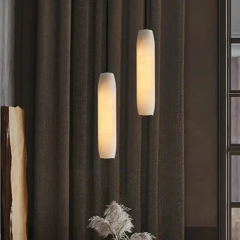 Lampe Suspendue Moderne en Marbre Naturel et Laiton Ajustable - Édition Luxe