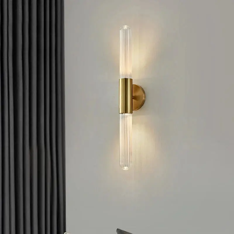 Applique murale LED Longue Moderne en Verre et Fer