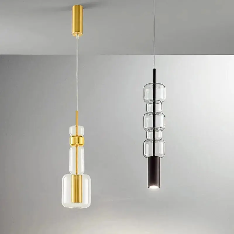 Suspension modern-gold en verre et métal pour divers usages