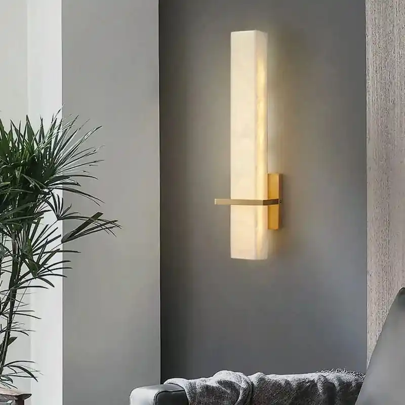 Cuboïde en Marbre Naturel et Cuivre pour Éclairage d'Ambiance - Collection Luxe