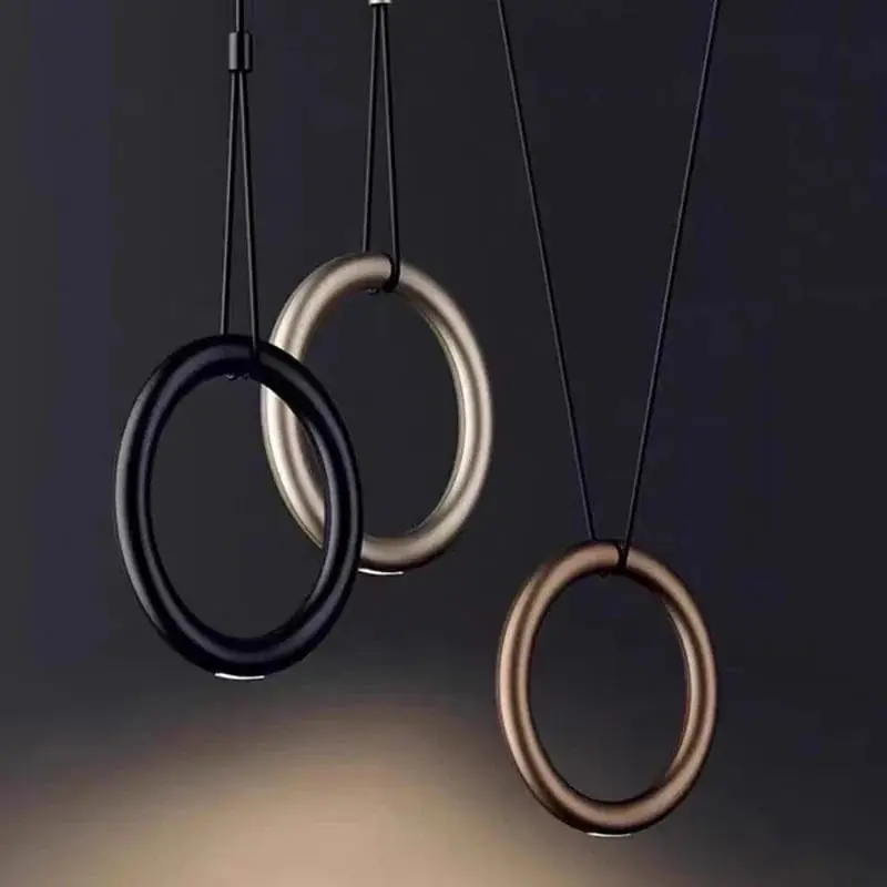 Suspension \\"Lumina\\" - Anneau Art Déco 4000K avec Cordon Réglable