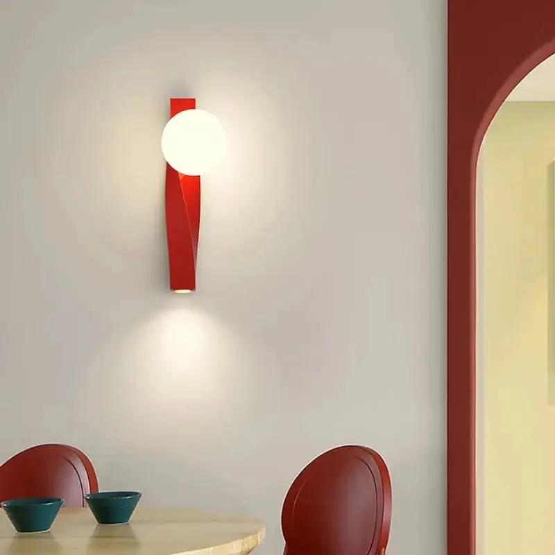 Applique Murale LED Rotative en Aluminium et Verre Blanc