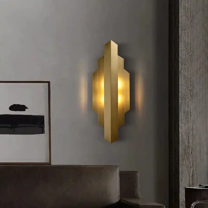 Applique murale moderne en acier inoxydable doré avec ampoule G4 - Édition Deluxe