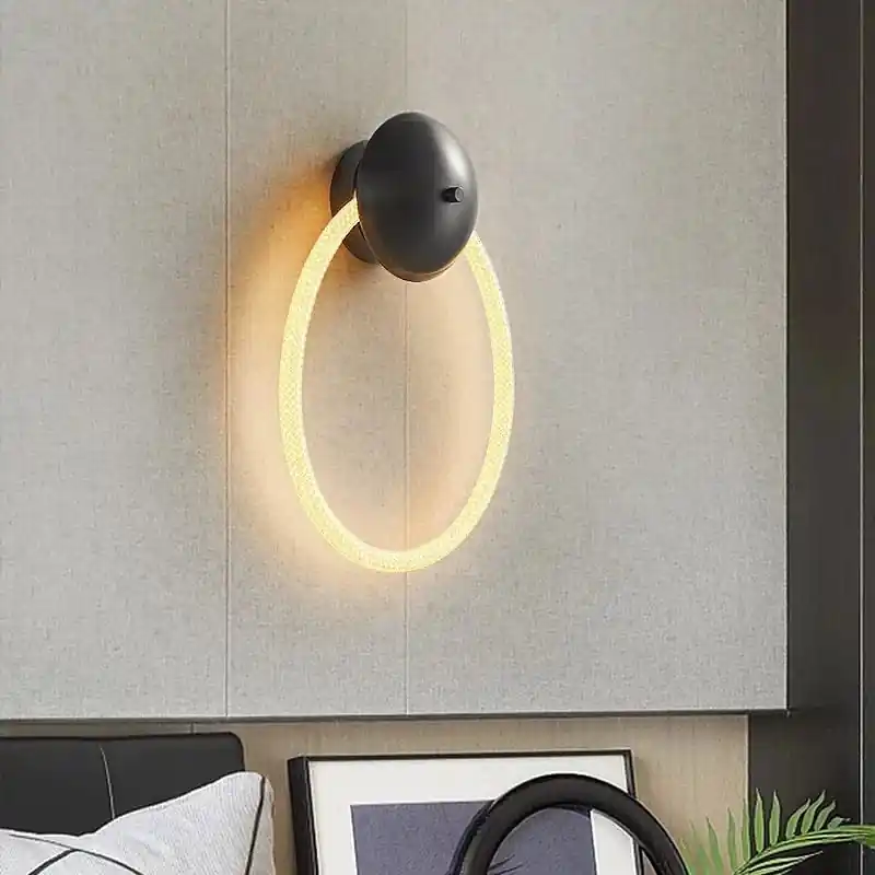 Applique murale LED Art Déco - Anneau en silicone - Eclairage distinctif 3000K