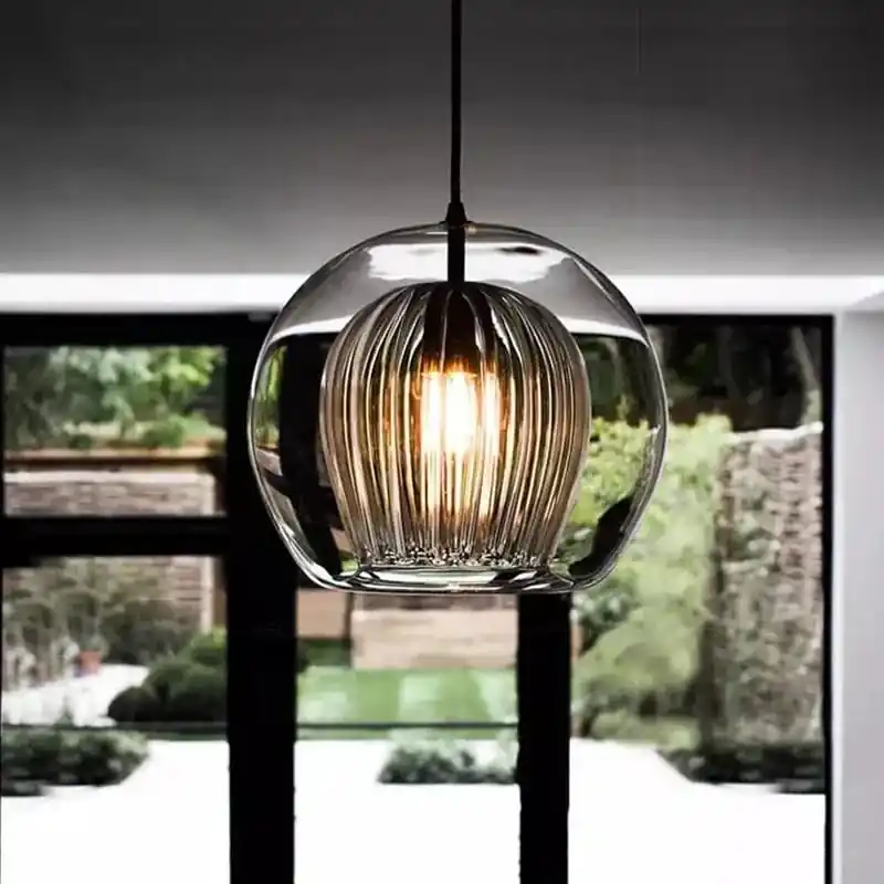 Lampe LED Suspendue Nordique Moderne en Verre Design Décoratif