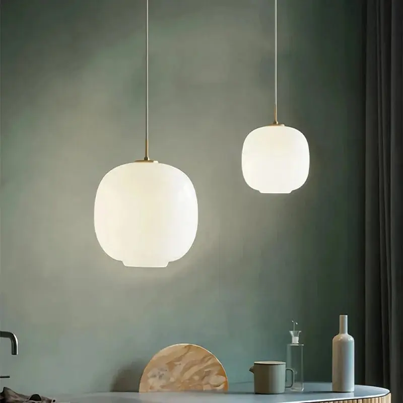 Lampe LED Suspendue en Verre Nordique en Fer - Décoration Intérieure