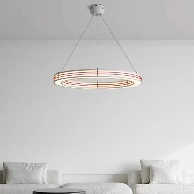 Lustre Art Déco Nouveau Style Anneau Suspendu avec Luminaires Fil Réglable