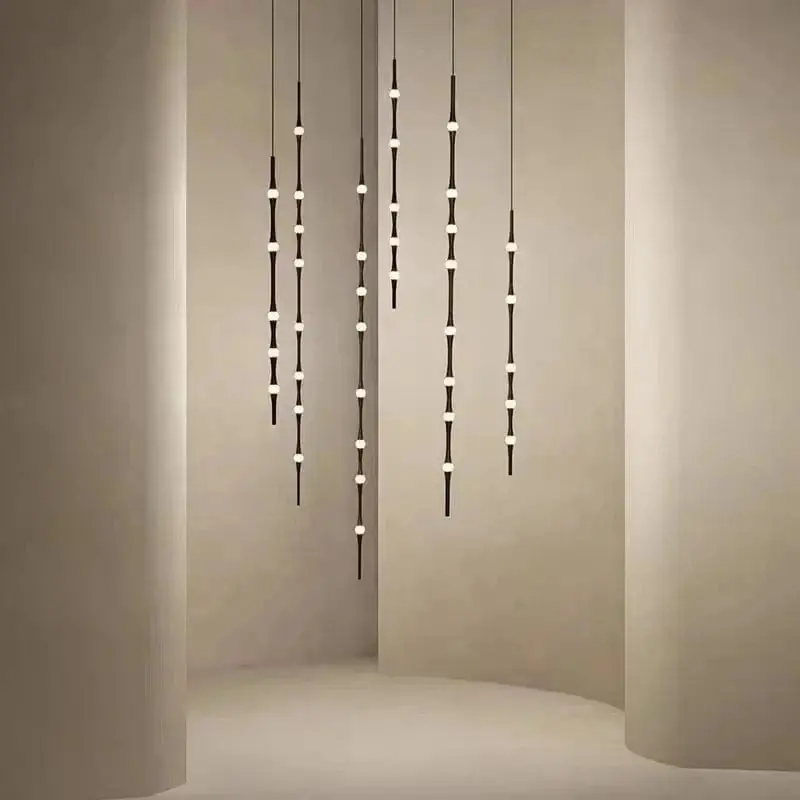 Lustre LED Minimaliste en Aluminium Acrylique pour Hôtel - 3000K