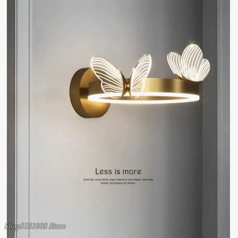 Applique murale LED Papillon Doré - Style Nordique Moderne et Créatif