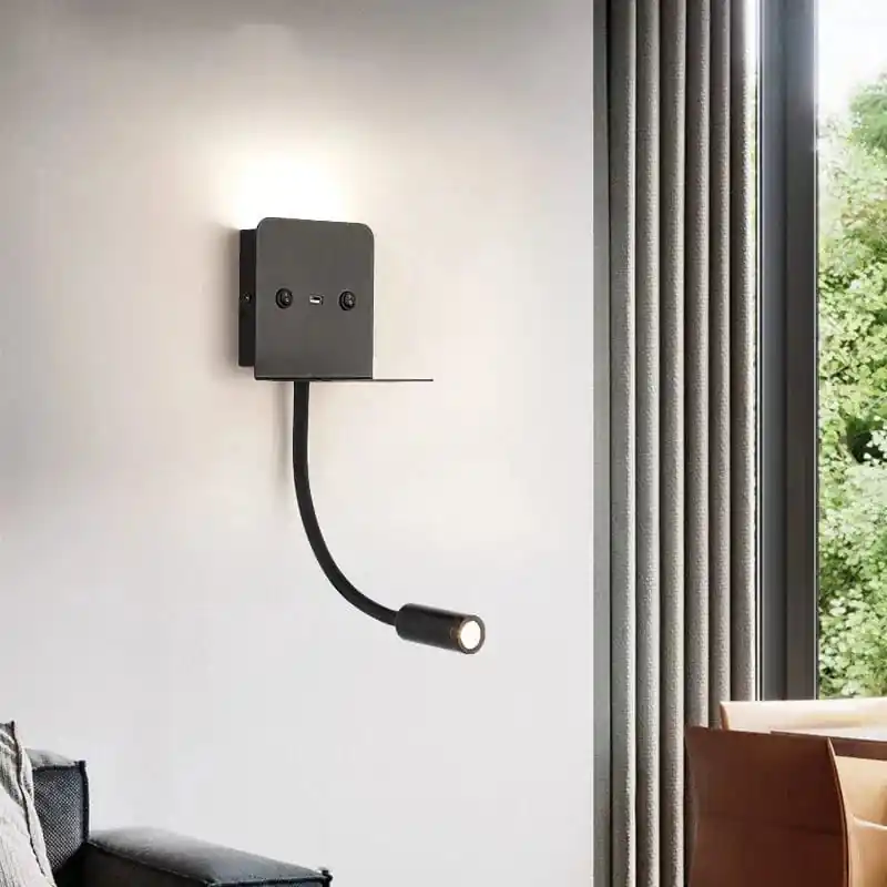 Applique Murale LED Modern avec Veilleuse et Chargeur USB Intégré - Marque LuminaLux