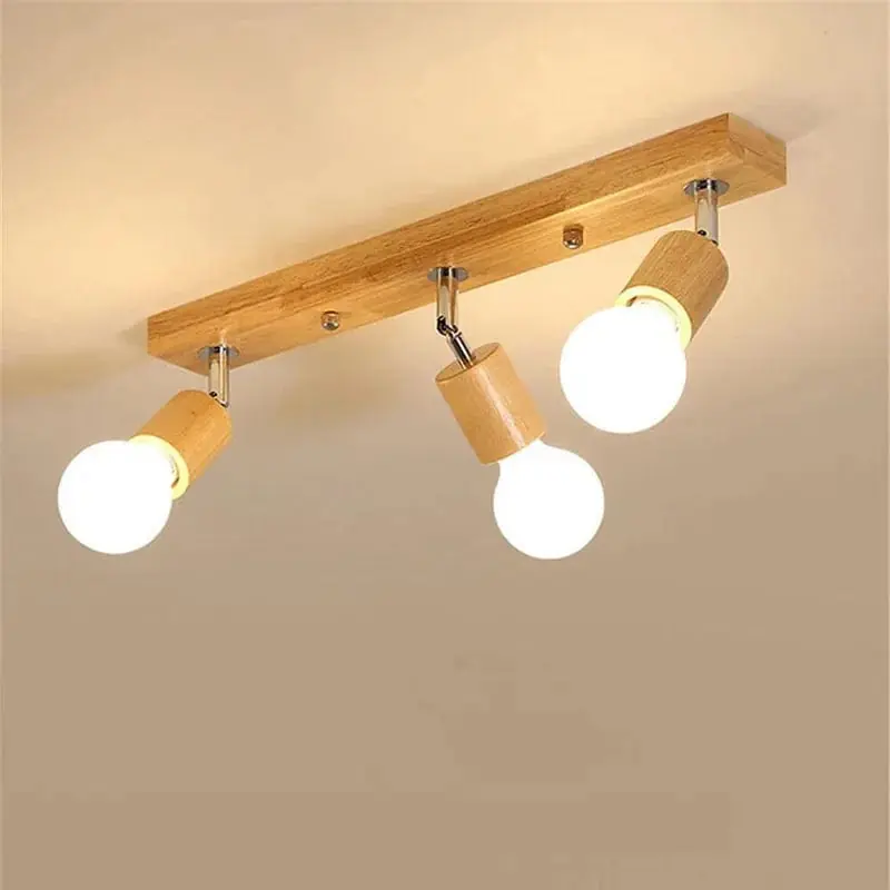 Plafonnier moderne en bois nordique avec LED pour intérieur