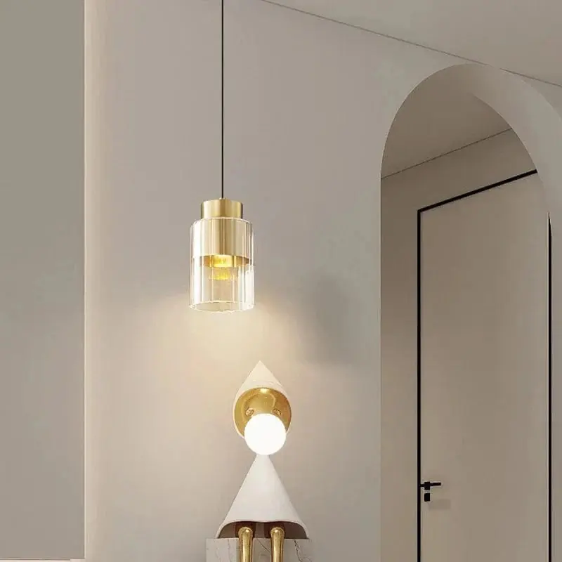 Lampe Suspendue Nordique en Verre et Laiton avec Fil Réglable - Livraison Directe