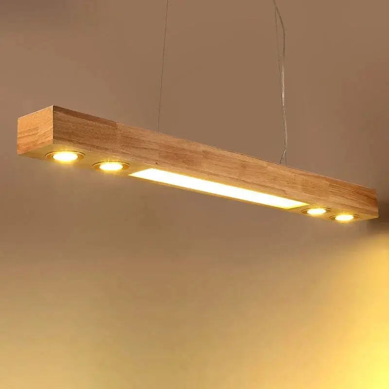 Lampe Suspendue LED en Bois au Design Moderne - Idéale pour Votre Décoration Intérieure