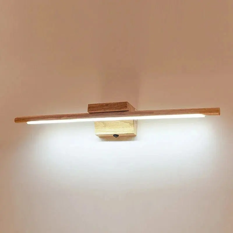 Applique murale LED en bois massif et interrupteur moderne