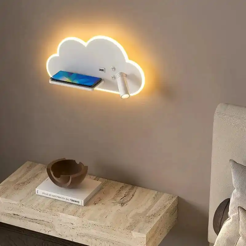 Lampe de lit LED Multifonction avec Chargeur Sans Fil USB - BrightLuxe