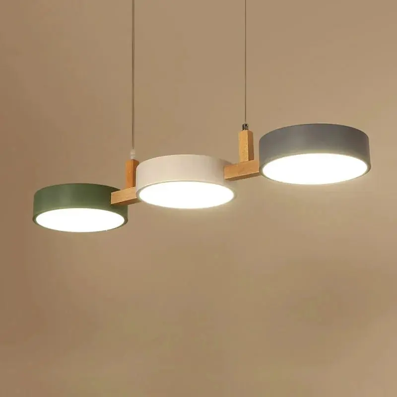Lustre Nordique LED Moderne en Bois et Métal | Élégance Scandinave