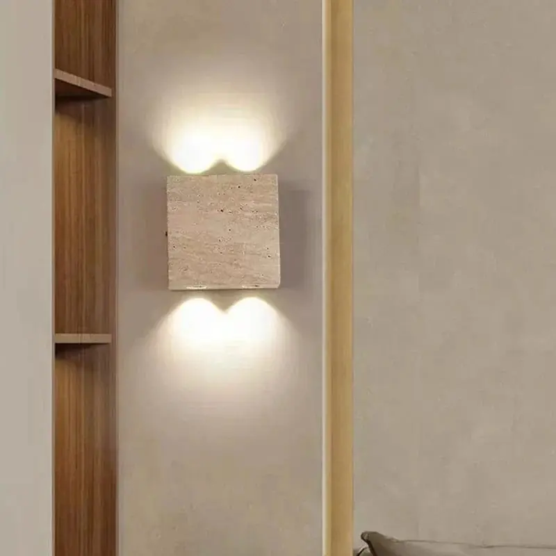 Applique murale LED en pierre naturelle 3000K - Lampe d'ambiance - Livraison directe