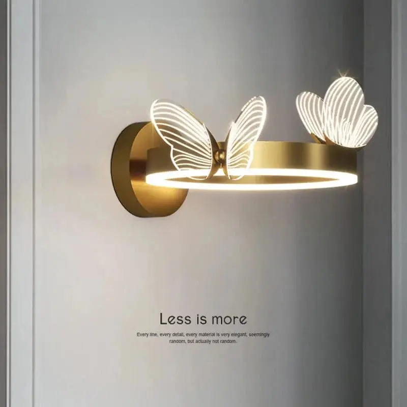Applique murale LED minimaliste en forme de papillon pour une décoration maison moderne
