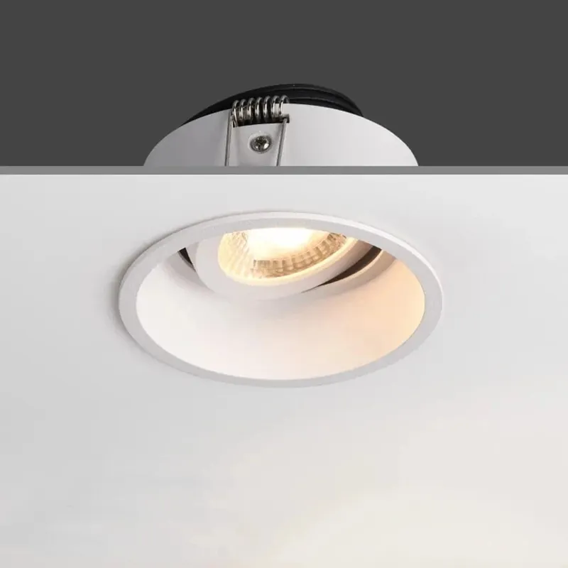 Spot LED encastrable rond anti-éblouissement et réglable - Design décoratif.