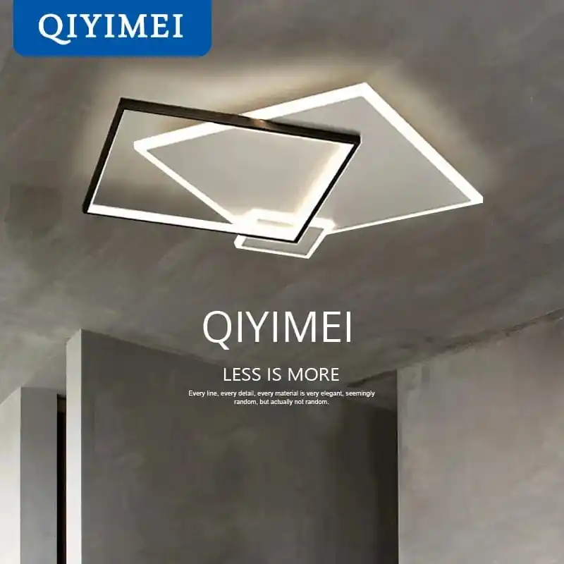 Lustre moderne en fer forgé acrylique avec LED intégrées - Éclairage élégant et contemporain