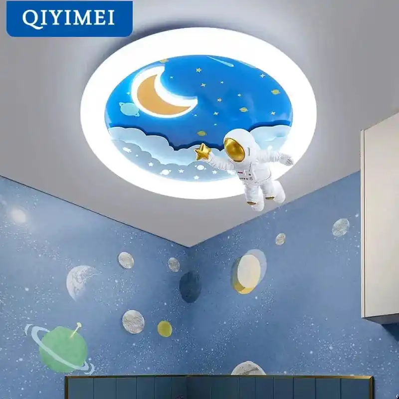 Lustre astronaute LED 2024 pour enfants avec lampe cloud suspendue - Collection Stardust