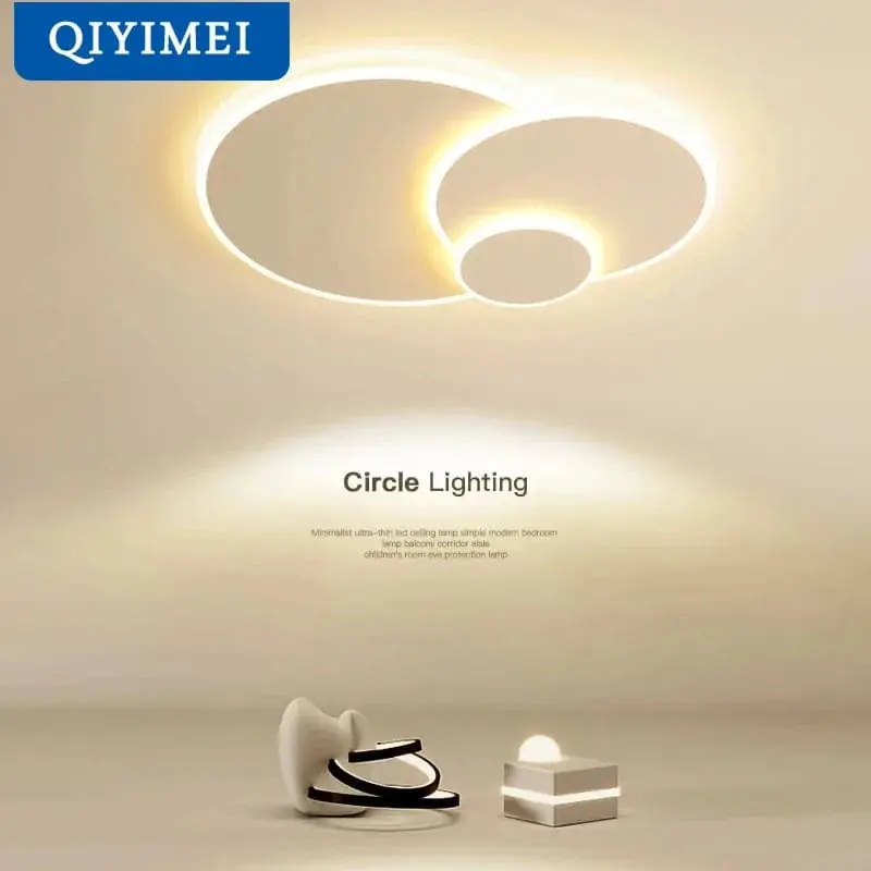 Lustre LED Acrylique Circulaire Ultra-mince - Décor Minimaliste Moderne