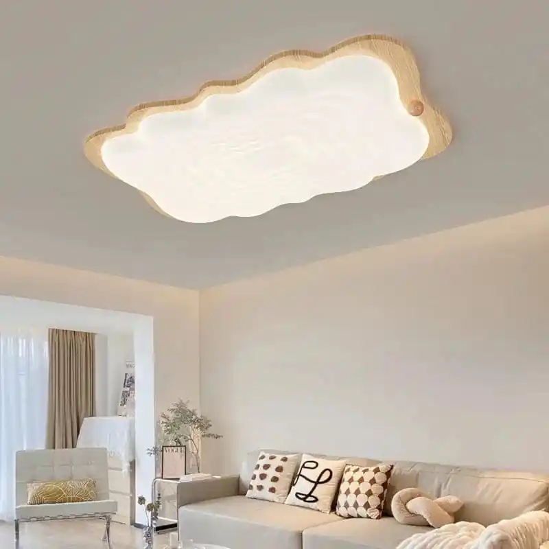Lustre Qiyimei en bois avec lampes suspendues décoratives en gradation