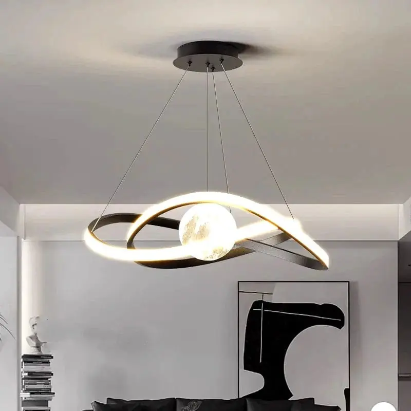 Lampe Suspendue Lune LED Nordique - Éclairage Décoratif Intérieur