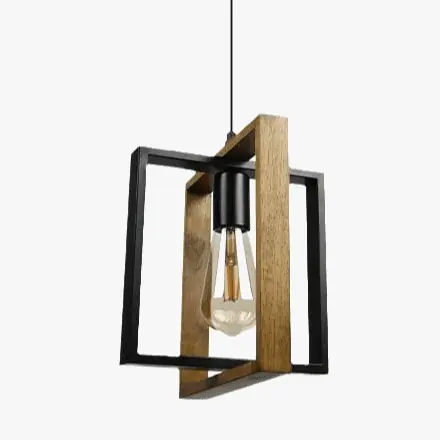 Lustre vintage en bois pour cuisine et restaurant : élégance rétro assurée